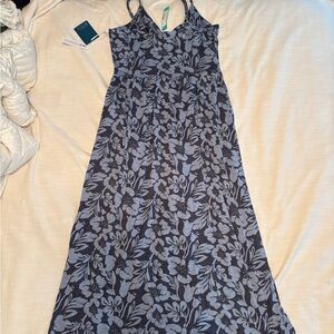 Market & Spruce Navy Maxi Dress with Light Blue Floral Print